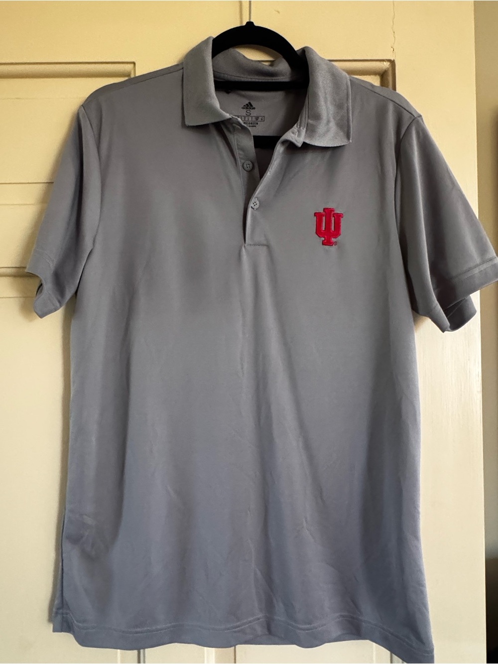 adidas Gray Polo with Red IU Crest